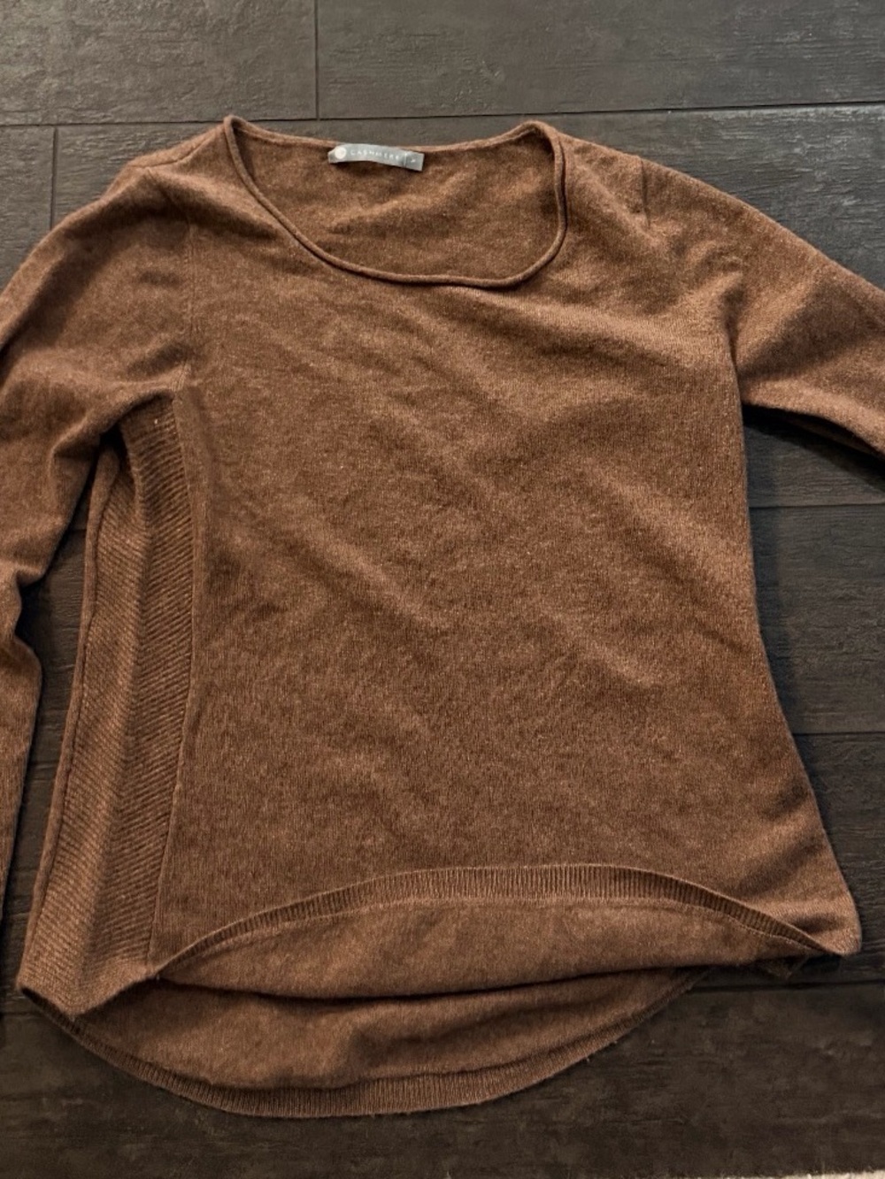 Brown Cashmere Women's Knit Sweater - Casual Crewneck